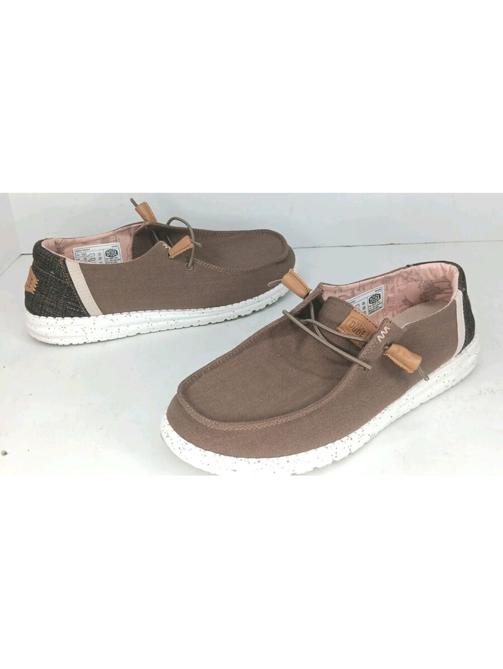 Hey Dude Wendy Washed Slip-On Shoes Women's 10 Brown Canvas Lightweight Comfort